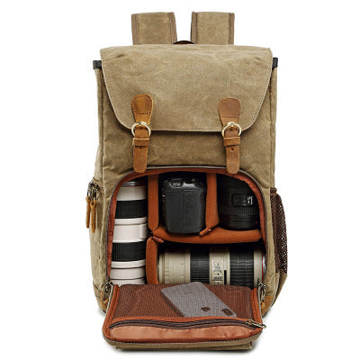 Canvas DSLR SLR Camera Bag Waterproof School Backpacks Travel