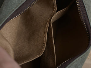 Canvas Leather Makeup Handbags, Handmade Dopp Kit Bag, Vintage Daily Pen Holder Case NX011 - echopurse