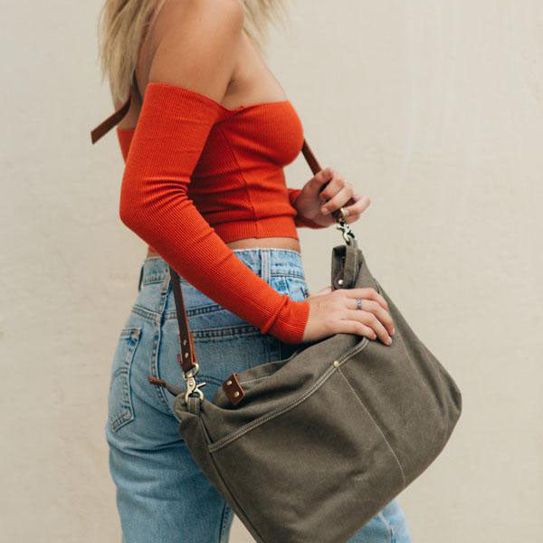Canvas tote sales diaper bag