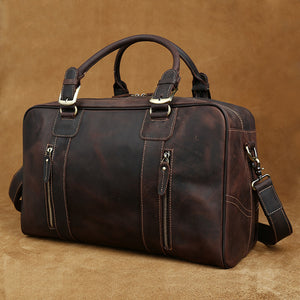 Christmas Gifts For Men Vintage Travel Bag Leather Duffel Bags Tote Shoulder Luggage Bags - echopurse