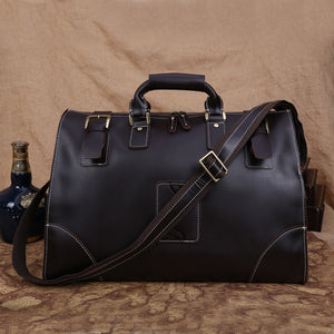 Christmas Gifts Leather Duffle Bag Large Weekender Bag Vintage Overnight Bag Men Travel Bag - echopurse