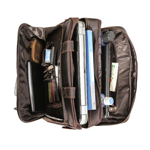 Crazy Horse Leather Briefcase Retro Men Tote Bag Business Shoulder Messenger Bag - echopurse