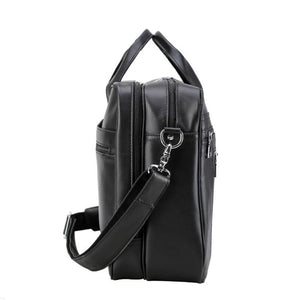 Full Grain Leather Briefcase Men Handbag 17 Inch Laptop Bag Business Shoulder Messenger Bag - echopurse