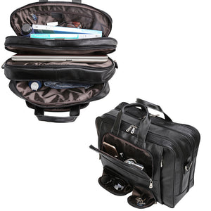 Full Grain Leather Men Briefcase Large Laptop Tote Bag Business Handbag Shoulder Messenger Bag - echopurse