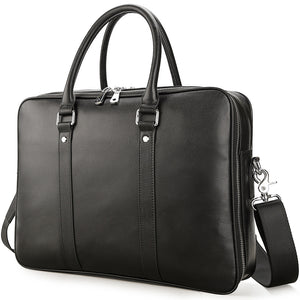 Full Grain Leather Men Handbag Handmade Briefcase Shoulder Messenger Bag - echopurse