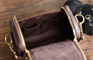 Leather Personalised DSLR Camera Bag, Camera Satchel Bag, Vintage Shoulder Bag For Nikon, Canon, Sony - echopurse
