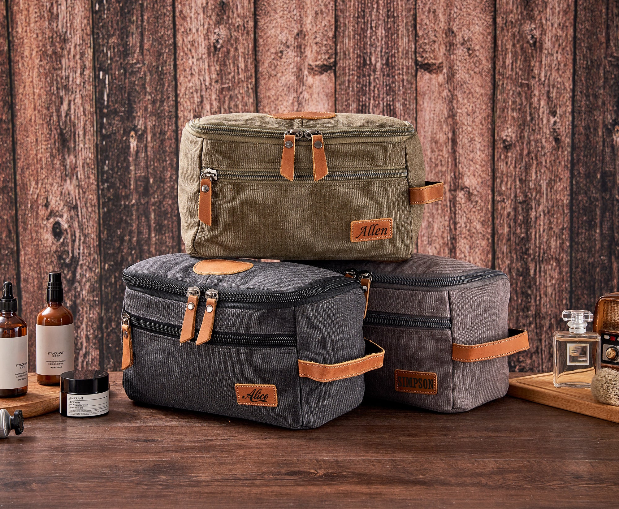 With Compartments Personalized Travel Toiletry Bag Gifts For Men