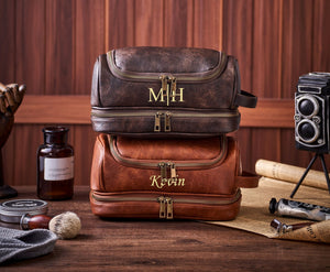 Personalized Groomsmen Gifts, Gifts For Men, Hanging On Toiletry Bag, PU Leather Dopp Kit, Best Man Gift