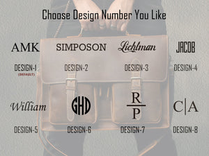 Personalized Leather Briefcase, Gifts for Him, Graduation Gift, Crossbody Laptop Bag, Christmas Gift For Men