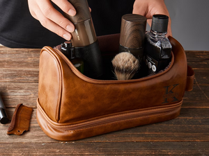 Personalized Groomsman Toiletry Bag, Gifts For Him, PU Leather Dopp Kit, Toiletry Bag For Men, Groomsman Gift Set, Shaving Kit, Christmas Gifts