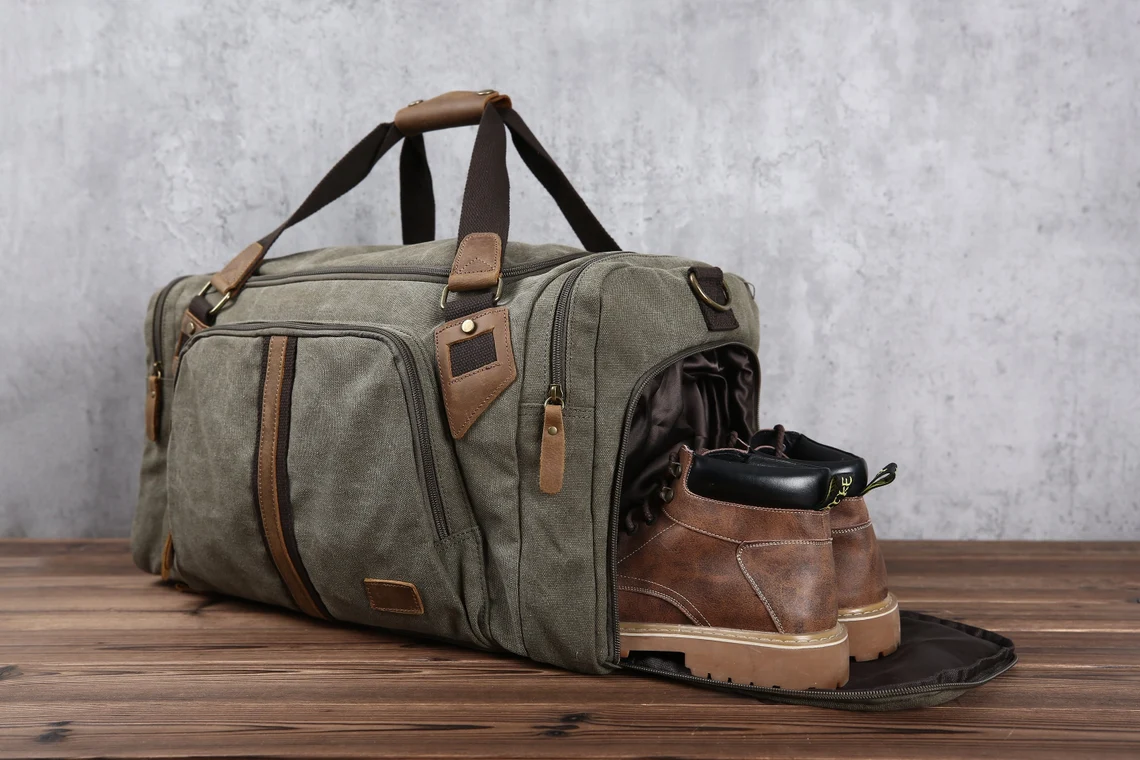 Mens canvas overnight bag sale