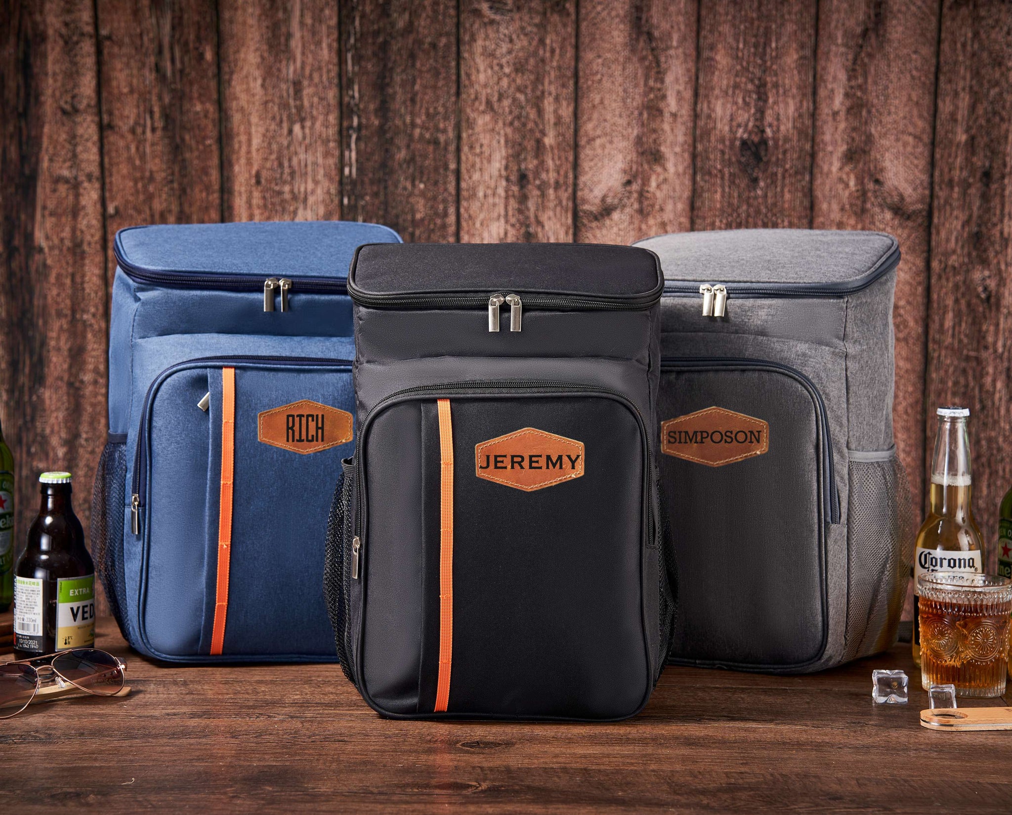 best hiking backpack insulated cooler travel Personalized Groom Gift, Groomsmen Beer Cooler Backpack, Engraved Hiking Beach Picnic Cooler Navy / No thanks