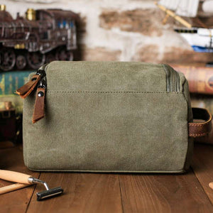 Personalized Groomsmen Gift, Dopp Kit Bag Customized Canvas Toiletry Bag Make Up Bag Monogram Mens Toiletry Bag - icambag