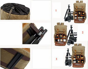 Canvas DSLR/SLR Camera Bag, Waterproof School Backpacks, Travel Camera Bag QSM279 - echopurse