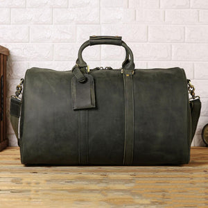 Christmas Gifts Men Vintage Travel Bag Duffel Bag Large Weekender Bag Leather Tote Overnight Bag - echopurse