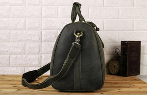 Christmas Gifts Men Vintage Travel Bag Duffel Bag Large Weekender Bag Leather Tote Overnight Bag - echopurse