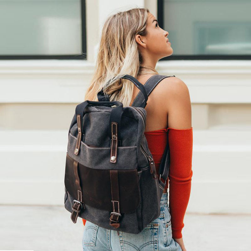 canvas leather dslr backpack Canvas DSLR/SLR Camera Backpack, School Backpack, Travel Camera Bag
