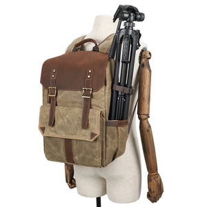 Canvas DSLR Camera Backpack Waterproof Canvas Travel Backpack Large Capacity Backpack QK-011 - echopurse