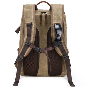 Canvas DSLR Camera Backpack Waterproof Canvas Travel Backpack Large Capacity Backpack QK-011 - echopurse