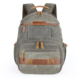 Canvas Waterproof Camera Backpack Canvas DSLR Camera Backpack Travel Backpack QSM3036 - echopurse