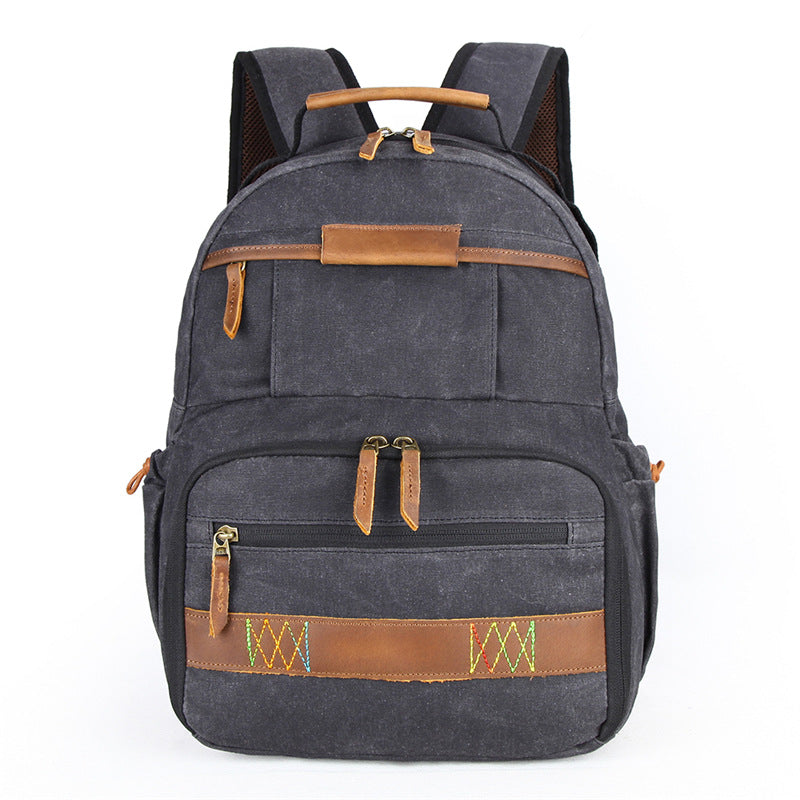Canvas Waterproof Camera Backpack Canvas DSLR Camera Backpack Travel Backpack QSM3036 - echopurse