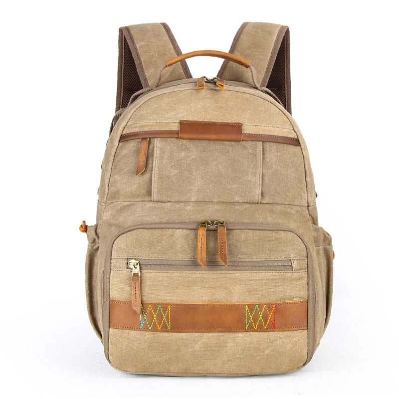 Canvas Waterproof Camera Backpack Canvas DSLR Camera Backpack Travel Backpack QSM3036 EchoPurse
