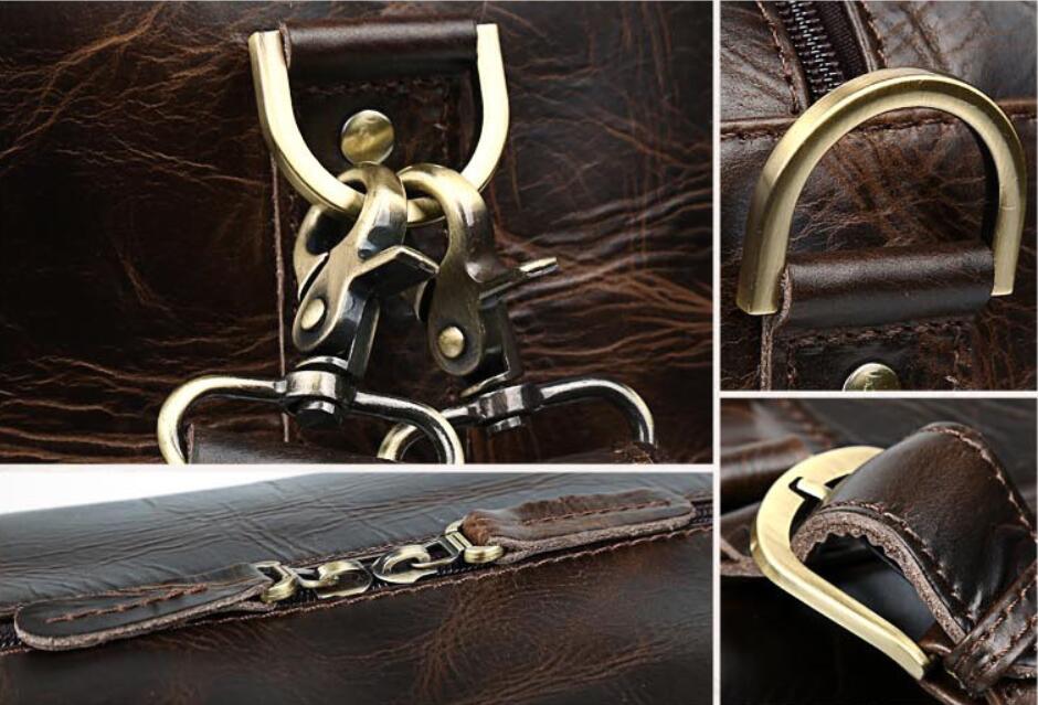 Christmas Gifts For Men Vintage Travel Bag Leather Duffel Bags Tote Shoulder Luggage Bags - echopurse