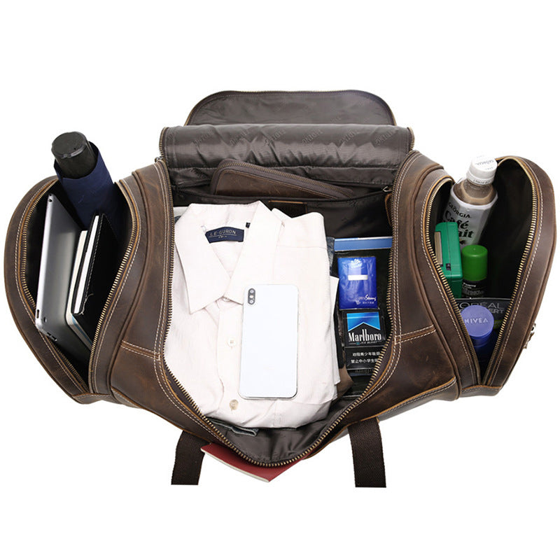 Christmas Gifts Leather Duffel Bag Vintage Carry On Weekend Bag Large Duffle Luggage Bag Overnight Travel Bag - echopurse