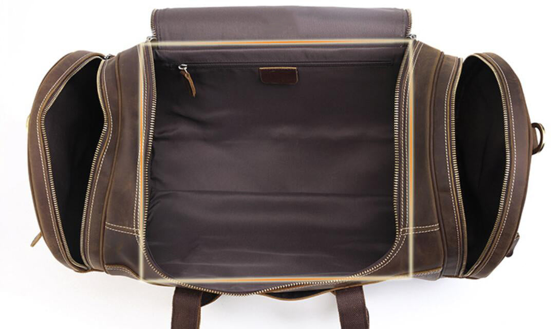 Christmas Gifts Leather Duffel Bag Vintage Carry On Weekend Bag Large Duffle Luggage Bag Overnight Travel Bag - echopurse