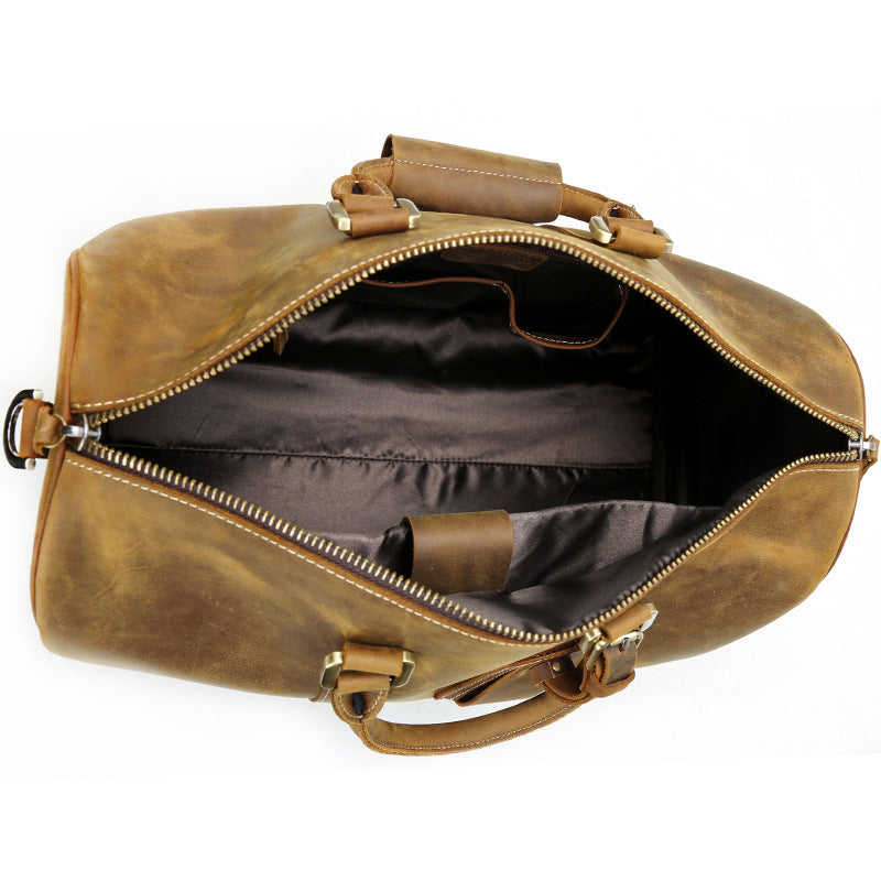 Christmas Gifts Leather Duffle Bag Large Travel Bag Weekender Bag Holdall Overnight Duffel Bag - echopurse