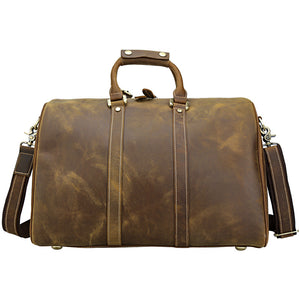 Christmas Gifts Leather Duffle Bag Large Travel Bag Weekender Bag Holdall Overnight Duffel Bag - echopurse