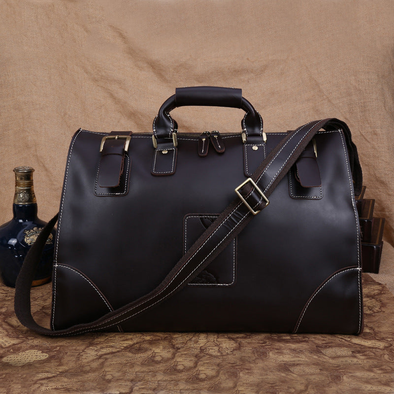 Christmas Gifts Leather Duffle Bag Large Weekender Bag Vintage Overnight Bag Men Travel Bag - echopurse