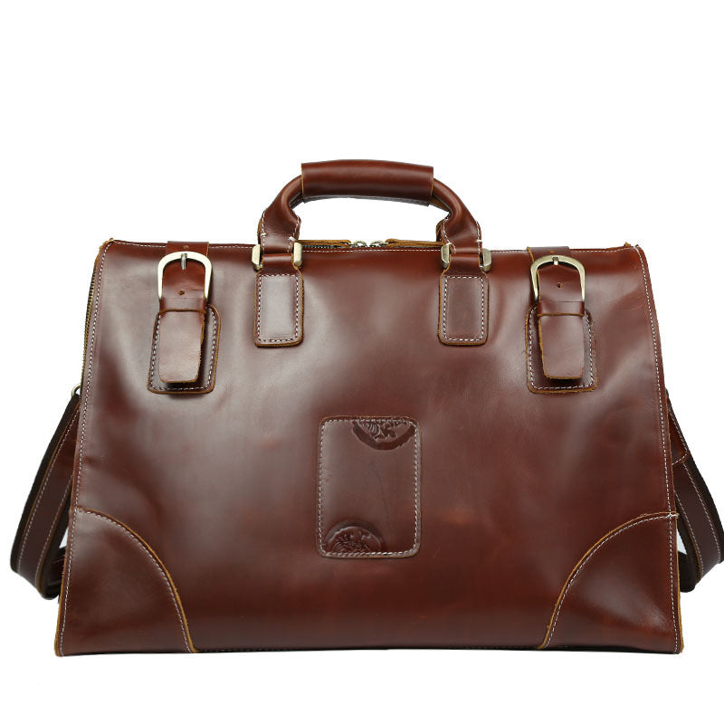 Christmas Gifts Leather Duffle Bag Large Weekender Bag Vintage Overnight Bag Men Travel Bag - echopurse