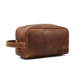Christmas Gifts Leather Toiletry Bag Personalized Dopp kit  Monogrammed Cosmetic Bag Travel Toiletry Bags - echopurse