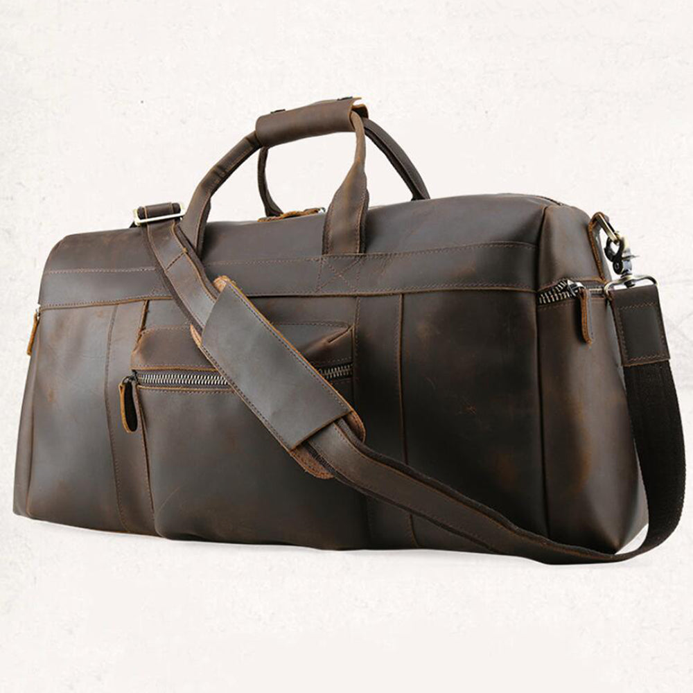 Christmas Gifts Men's Leather Travel Bag Leather Duffle Bag Leather Weekender Bag Men Overnight Bag - echopurse