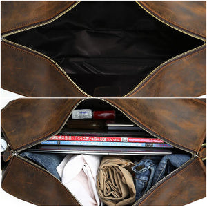 Christmas Gifts Men's Leather Travel Bag Leather Duffle Bag Leather Weekender Bag Men Overnight Bag - echopurse