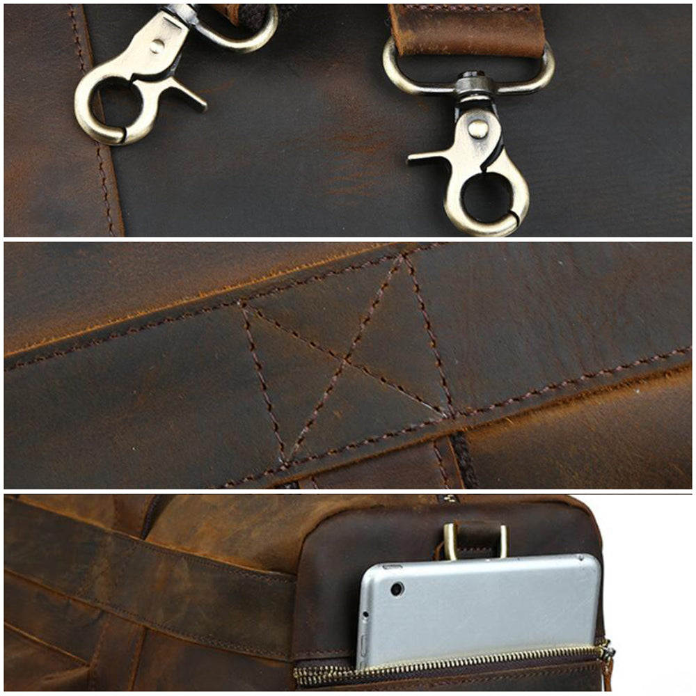 Christmas Gifts Men's Leather Travel Bag Leather Duffle Bag Leather Weekender Bag Men Overnight Bag - echopurse