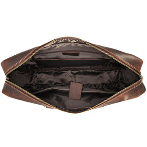 Crazy Horse Leather Men Briefcase Men Handbag Laptop Bag Business Shoulder Bag - echopurse