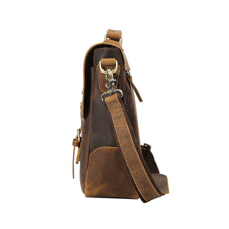 Kattee crazy horse leather briefcase clearance