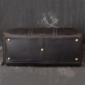 Crazy Horse Leather Tote Travel Bags Weekend Bags Men's Duffel Bags Shoulder Messenger Duffle Bags - echopurse
