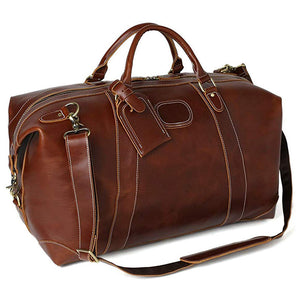 Crazy Horse Leather Travel Bags Vintage Duffle Bags Weekend Bags Men's Duffel Bags Shoulder Travel Bags - echopurse