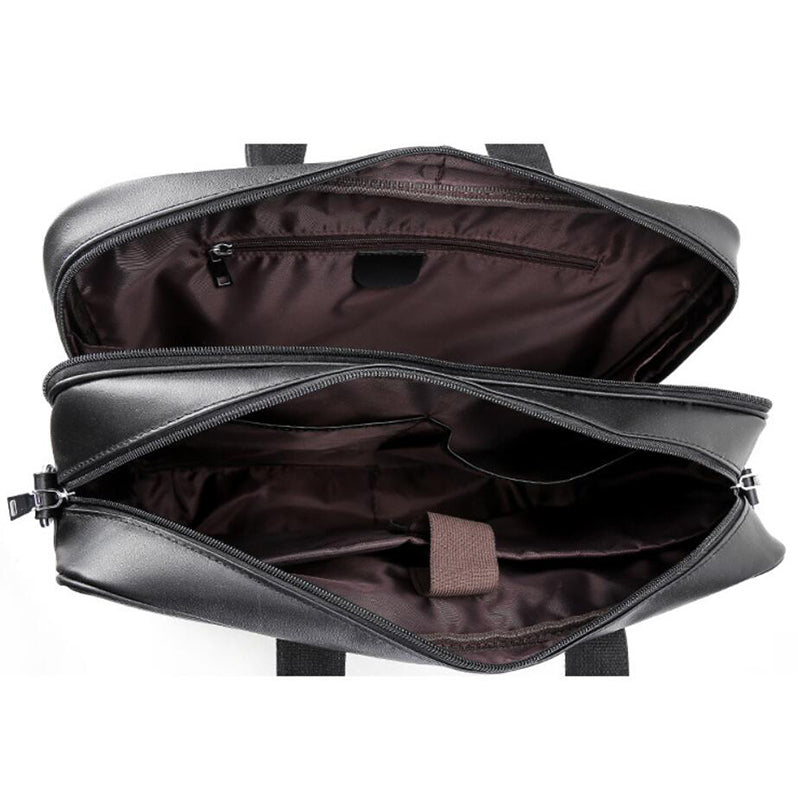 Full Grain Leather Briefcase Men Handbag 17 Inch Laptop Bag Business  Shoulder Messenger Bag