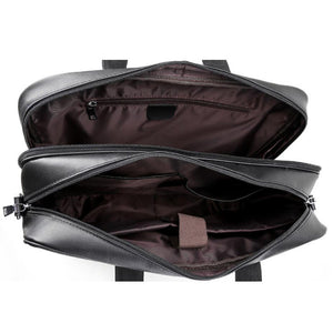 Full Grain Leather Briefcase Men Handbag 17 Inch Laptop Bag Business Shoulder Messenger Bag - echopurse