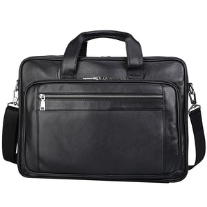 Full Grain Leather Briefcase Men Handbag Laptop Bag Large Shoulder Messenger Bag - echopurse