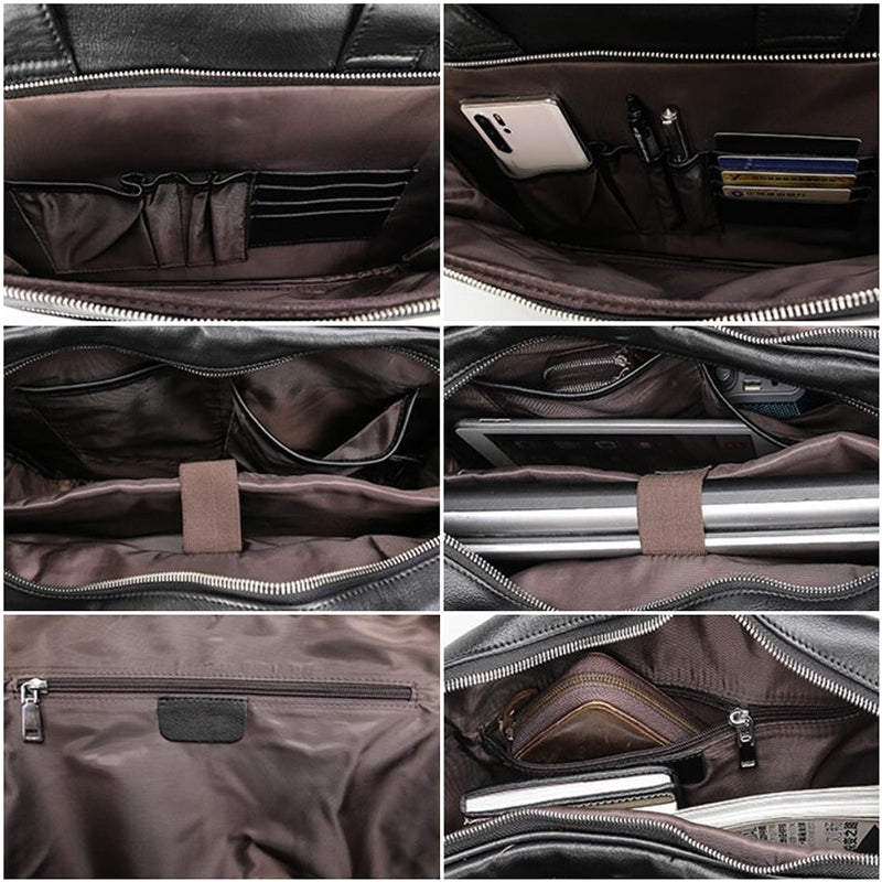 Mens leather briefcase hot sale with shoulder strap