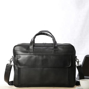 Full Grain Leather Business Briefcase Men Laptop Tote Bag Shoulder Messenger Bags - echopurse