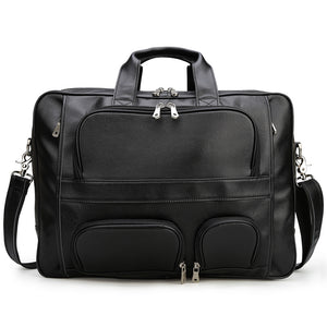 Full Grain Leather Men Briefcase Large Laptop Tote Bag Business Handbag Shoulder Messenger Bag - echopurse