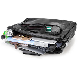 Full Grain Leather Men Briefcase Multifunctional Backpack Large Capacity Laptop Bag - echopurse