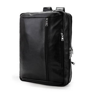 Full Grain Leather Men Briefcase Multifunctional Backpack Large Capacity Laptop Bag - echopurse