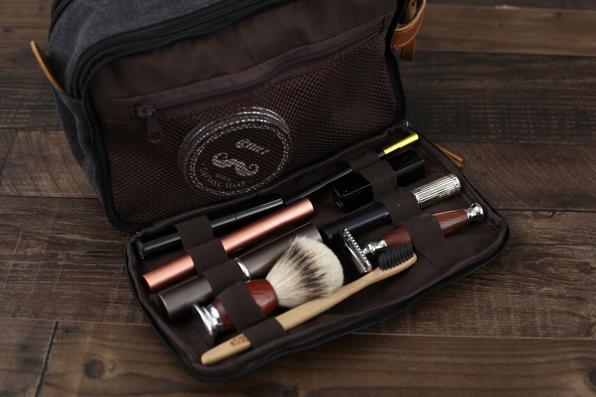 Groomsmen Gift Monogrammed Toiletry Bag Canvas Dopp Kit Shaving